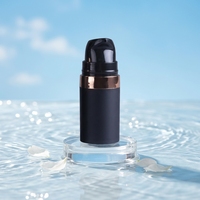Flacon pompe sans air noir mat personnalisé pour sérum, shampoing, cosmétiques et soins personnels, avec impression sérigraphique