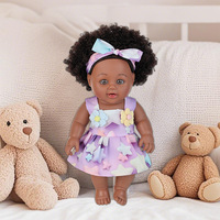 Poupée africaine noire de 12 pouces, en vinyle souple, coiffure afro, robe de princesse