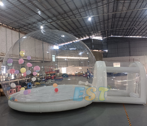 Casa Gonfiabile a Bolla in PVC 5m con Piattaforma per Saltare, Tenda a Cupola Trasparente Gonfiabile, Casa Rimbalzante a Bolla per Bambini - Product Image 1