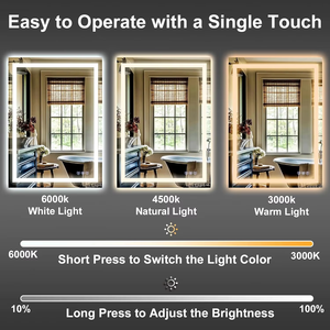 Thiết kế hiện đại LED Vanity gương với cảm ứng thông minh chiếu sáng defogging Magnifying tính năng tùy chỉnh cho khách sạn phòng tắm - Product Image 3