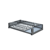 ARTSTEEL Laci Piring Modern yang Dapat Ditarik dengan 2 Rak Multi-Fungsi Soft-Close untuk Piring dan Mangkuk Penyimpanan Kabinet Dapur