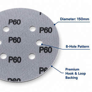 Dischi Abrasivi in Ceramica Multi-Foro con Fissaggio Velcro da 3, 4, 5, 6 Pollici <span class=keywords><strong>per</strong></span> <span class=keywords><strong>Carrozzeria</strong></span> Auto, Lucidatura e Levigatura Senza Polvere - Product Image 4