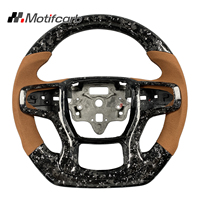 Volant personnalisé en fibre de carbone forgée argentée avec poignées marron pour Chevrolet Silverado 1500 RST LT ZR2 4x4 Suburban 2019-2026