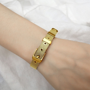 Bracelet à breloques en acier inoxydable pour hommes, maille réglable en métal, bracelet de montre - Product Image 2