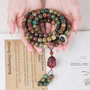 Dunhuang Charcoal Burning 108 Bodhi Pulseras Unisex Diseño de mano Bodhi Beads Trendy Literary Play Pulseras al por mayor - Product Image 3