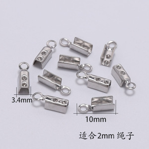 Stainless Steel Cord <b>Clips</b> Rectangle Shape For DIY Jewelry Making Accessories Necklace Bracelet Rope Buckle Plated Finish - Product Image 4