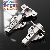 Charnières à fermeture amortie hydrauliques 35 mm à recouvrement total pour portes de placards de cuisine à cadre apparent, angle de 105 degrés