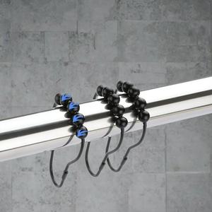 YIWANG Wholesale Black Metal Bathroom <b>Shower</b> Curtain Ring Hooks - Product Image 1