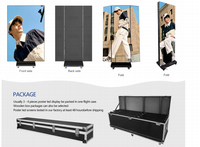 Écran LED pliable en trois parties GOB Plug-and-Play pour intérieur, 1280x1920mm, affichage vidéo publicitaire mobile avec Wi-Fi et roues verrouillables