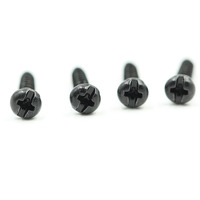 Vis autotaraudeuse à tête métrique plate en acier inoxydable 304, revêtement zinc noir, vis antivol noire