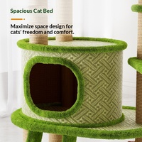 Arbre à chat écologique vert avec tapis rafraîchissant, combiné avec panneau en sisal haute densité, tour pour chat toutes saisons, grande structure d'escalade universelle pour chat