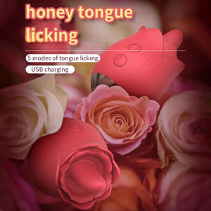 هزاز على شكل وردة مخصص للعق اللسان، تصنيع حسب الطلب، محفز البظر من السيليكون، علامة تجارية خاصة، لعبة جنسية للبالغين من الشركة المصنعة - Product Image 3