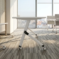 Table de formation moderne pliable en métal avec roulettes, bureau de conférence modulable pour salle de classe, bureau et salle de réunion