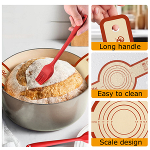 Tappetino <span class=keywords><strong>per</strong></span> la cottura del pane <span class=keywords><strong>in</strong></span> <span class=keywords><strong>Silicone</strong></span> antiaderente facile da pulire e riutilizzabile imbracatura <span class=keywords><strong>per</strong></span> il pane rivestimento con manici lunghi <span class=keywords><strong>per</strong></span> <span class=keywords><strong>forno</strong></span> olandese - Product Image 4