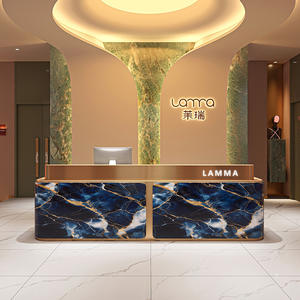 Mostrador de Recepción Moderno <span class=keywords><strong>y</strong></span> Minimalista para Hotel, Empresa, Salón de Belleza, Estudio de Yoga, Club, con Superficie de Mármol - Product Image 5