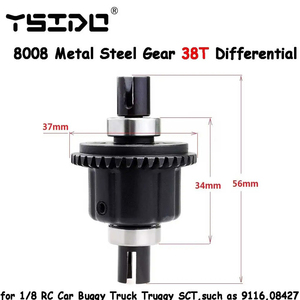 YSIDO 8008 Engrenage en acier métallique 38T pour différentiel ZD Racing 1/8 08421 08423 08427 9020 9021 9116 Pièces et accessoires de mise à niveau pour voitures RC - Product Image 1