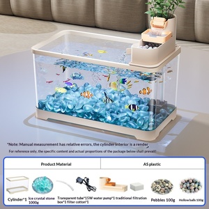 Aquário de Plástico Transparente para Mesa, Aquário Doméstico, Aquário para Betta, Branco Leitoso Plus 36 - Product Image 2