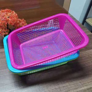 Cesta rectangular grande de plástico para verduras, colador cuadrado, cesta para lavar verduras, cesta para frutas, cesta de drenaje, caja de plástico - Product Image 3