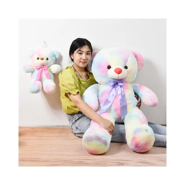 Desain baru 40/60cm Mini beruang Teddy dengan cahaya kecil mainan mewah beruang Valentine Hari gadis hadiah boneka hewan