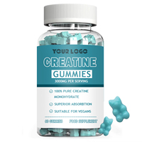 Gummies de créatine monohydrate à marque privée, véganes, pour la croissance musculaire, supplément pré-entraînement, énergie et performance, pour adultes