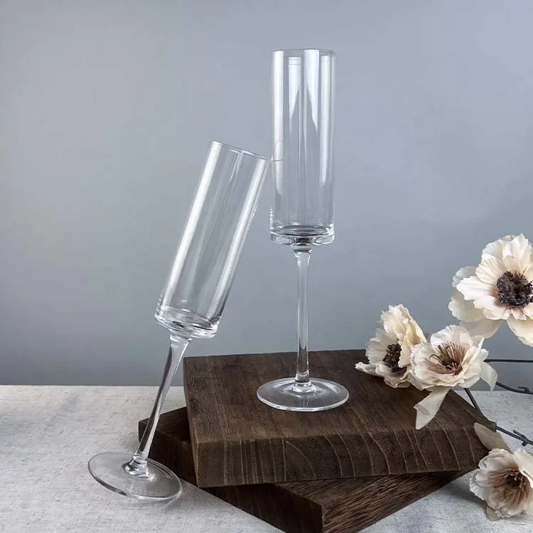 Bicchieri da champagne in vetro quadrato trasparente da 6 once flauti eleganti flauti da champagne