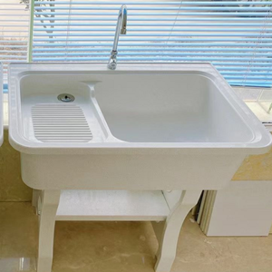 Plan de travail en pierre de quartz pour la maison, bac à linge, meuble pour machine à laver, lavabo, planche à laver, lavabo de <span class=keywords><strong>balcon</strong></span> - Product Image 1