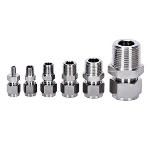 SOVE 316 stainless steel ferrule fittings male thread single and double ferrule type air source instrument copper tube