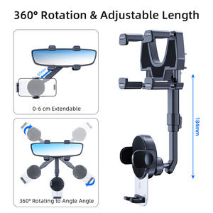 Universal <strong>Clip</strong> Cellphone Holder Rearview Auto <strong>Handy</strong> Halterung Rear View Mirror Phone Holder for Car Brackets for Mobile Phones - Product Image 2