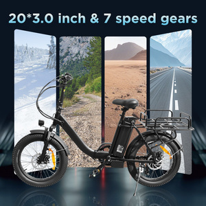 Vélo cargo électrique de livraison de nourriture de haute qualité, 48V 500W, vitesse rapide 50 km/h, pneus larges de 20 pouces, longue autonomie - Product Image 3