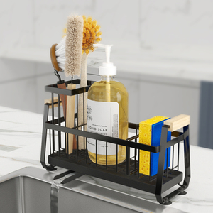 Giá để đồ nhà tắm bằng kim loại đen trong suốt, giá để đồ dưới bồn rửa, giá để đồ nhà bếp, giá để đồ dưới bồn rửa - Product Image 1