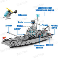 LELE BROTHER 8734 MOC City 6 en 1 Bateau de Guerre Maquette à Assembler Cadeau pour Adultes 1560 Pièces Ensembles de Blocs de Construction