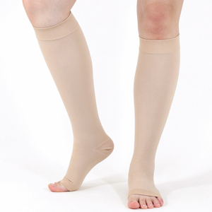 Chaussettes de compression tricotées à bout ouvert en polyamide et élasthanne, à pression graduée 23-32 mmHg, pour infirmières souffrant de varices et qui restent longtemps debout - Product Image 2