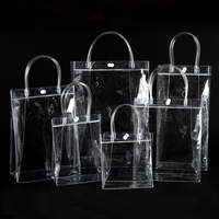 Sacs de fête de mariage et d'anniversaire personnalisés avec logo OEM, en PVC transparent, imperméables, réutilisables, avec fermeture à bouton