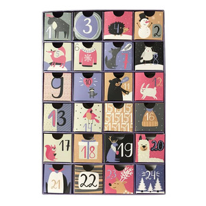 Emballage cadeau <span class=keywords><strong>de</strong></span> noë<span class=keywords><strong>l</strong></span> en carton fait à la main, boîte en carton avec <span class=keywords><strong>calendrier</strong></span> d'entrée 2021 <span class=keywords><strong>2022</strong></span>, nouveauté - Product Image 1
