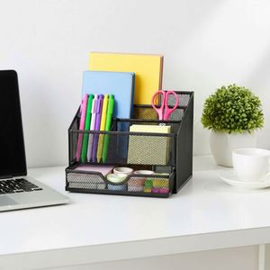 Organizador de Escritorio de Malla con Cajón, Organizadores y Accesorios de Oficina, Soporte para Papelería de Escritorio - Product Image 4