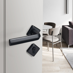 Yonmia 8147R60 Design noir intérieur <span class=keywords><strong>de</strong></span> la maison poignées <span class=keywords><strong>de</strong></span> <span class=keywords><strong>porte</strong></span> levier carré salle <span class=keywords><strong>de</strong></span> bains toilettes <span class=keywords><strong>poignée</strong></span> <span class=keywords><strong>de</strong></span> <span class=keywords><strong>porte</strong></span> en bois serrure <span class=keywords><strong>sur</strong></span> Rosettes Style - Product Image 2