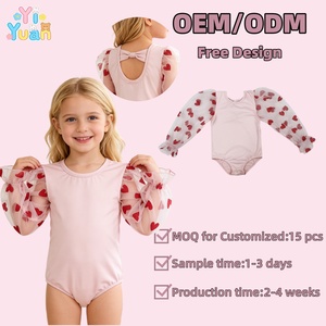 Combinaison transparente à manches longues pour filles, personnalisée ODM, respirante, légère, en spandex/polyester, pour le ballet et la gymnastique - Product Image 1