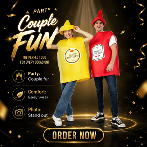 Disfraz <span class=keywords><strong>de</strong></span> <span class=keywords><strong>pareja</strong></span> con botellas <span class=keywords><strong>de</strong></span> kétchup y mostaza, divertido atuendo <span class=keywords><strong>de</strong></span> cosplay <span class=keywords><strong>de</strong></span> comida para Halloween, fiestas familiares y actuaciones escénicas - Product Image 1