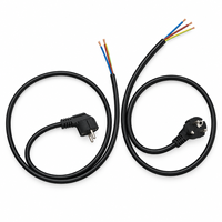 Câble d'alimentation EU Schuko en cuivre pur, 3 conducteurs, câble PVC avec extrémités dénudées, cordon d'alimentation européen pour appareils électroménagers