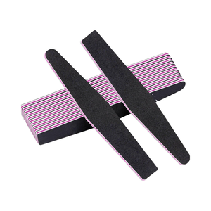 Black Double Sided <b>Nail</b> <b>File</b> 100 180 Grit Emery Board for Natural <b>Nails</b> Manicure Tools - Product Image 4