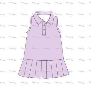 Verano Atlético Polo cuello algodón niños niñas pequeñas vestidos plisados sin mangas bebé niñas vestidos - Product Image 2