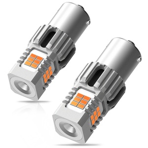 หลอดไฟ LED สำหรับรถยนต์ AUXITO Canbus รองรับ 180 องศา ป้องกันไฟกระพริบเร็วเกินไป ไม่มีข้อผิดพลาด สีเหลืองอำพัน รุ่น 1156 BA15S สำหรับไฟเลี้ยว - Product Image 6