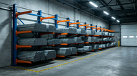 5-stöckiges Q235B Stahl Verstellbares Kragarmregal Korrosionsbeständiges Industrielles Kragarmregalsystem