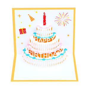 Tarta de cumpleaños con vela 3D tarjetas emergentes Carta de invitación de fiesta de cumpleaños Regalos de cumpleaños para familiares y <span class=keywords><strong>amigos</strong></span> Tarjetas de felicitación - Product Image 4