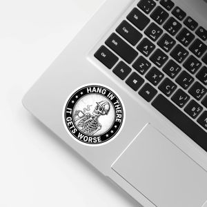 Autocollants « Attendez, ce va s'aggraver », citations amusantes sur le thème des squelettes, autocollants en vinyle imperméables pour bouteilles, tasses, ordinateurs portables et casques - Product Image 2