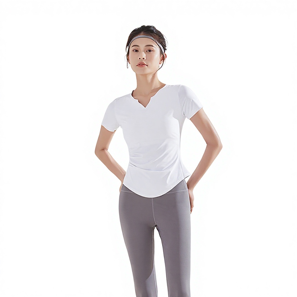 New Slim Yoga T-shirt Nine Quarter Sleeve for Slim Fit for Solid Quick Dry Breathable Pilates Morning Run Sports Fitness