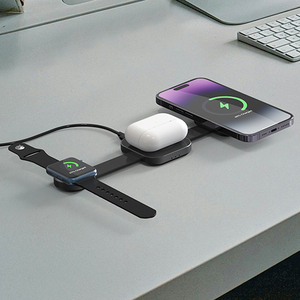 Europe Mini 3 en 1 Chargeur sans fil pour téléphones portables et montres avec <span class=keywords><strong>charge</strong></span> magnétique durable - Product Image 2