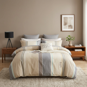 Fabricant en vente directe – Housse de couette personnalisable en velours de coton tissé, moderne, lisse, écologique, 600 fils, couleur unie - Product Image 3