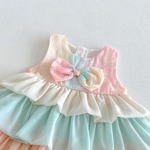 Nuevo Vestido de Tul Degradado con Lazo para Niñas, Diseño de <span class=keywords><strong>Princesa</strong></span>, Moda de Verano 2026 - Product Image 3