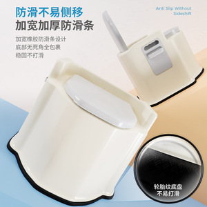 Inodoro portátil Lfcare para personas mayores, inodoro de plástico impermeable con asiento ancho y base antideslizante - Product Image 4